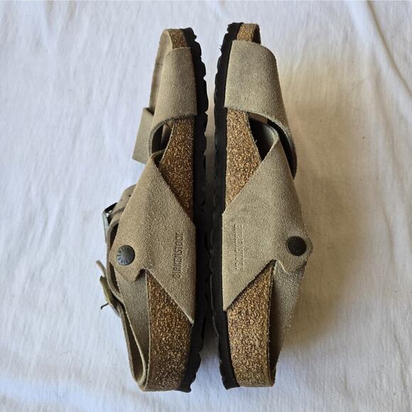 Birkenstock Tulum Women's Suede Cross Cross Slingback Sandals Beige Size 40/US 9 - Picture 7 of 11